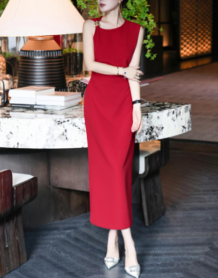 structured cape-shoulder dress with jeweled accents – MAISON