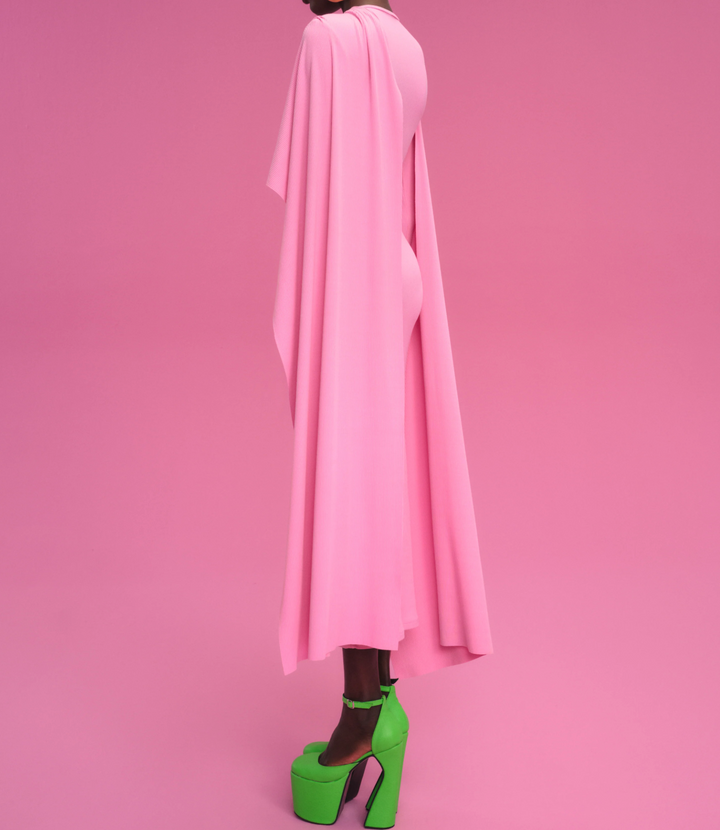 فستان ميدي بأكمام غير متماثلة وقصة غير متماثلة - بلوسوم