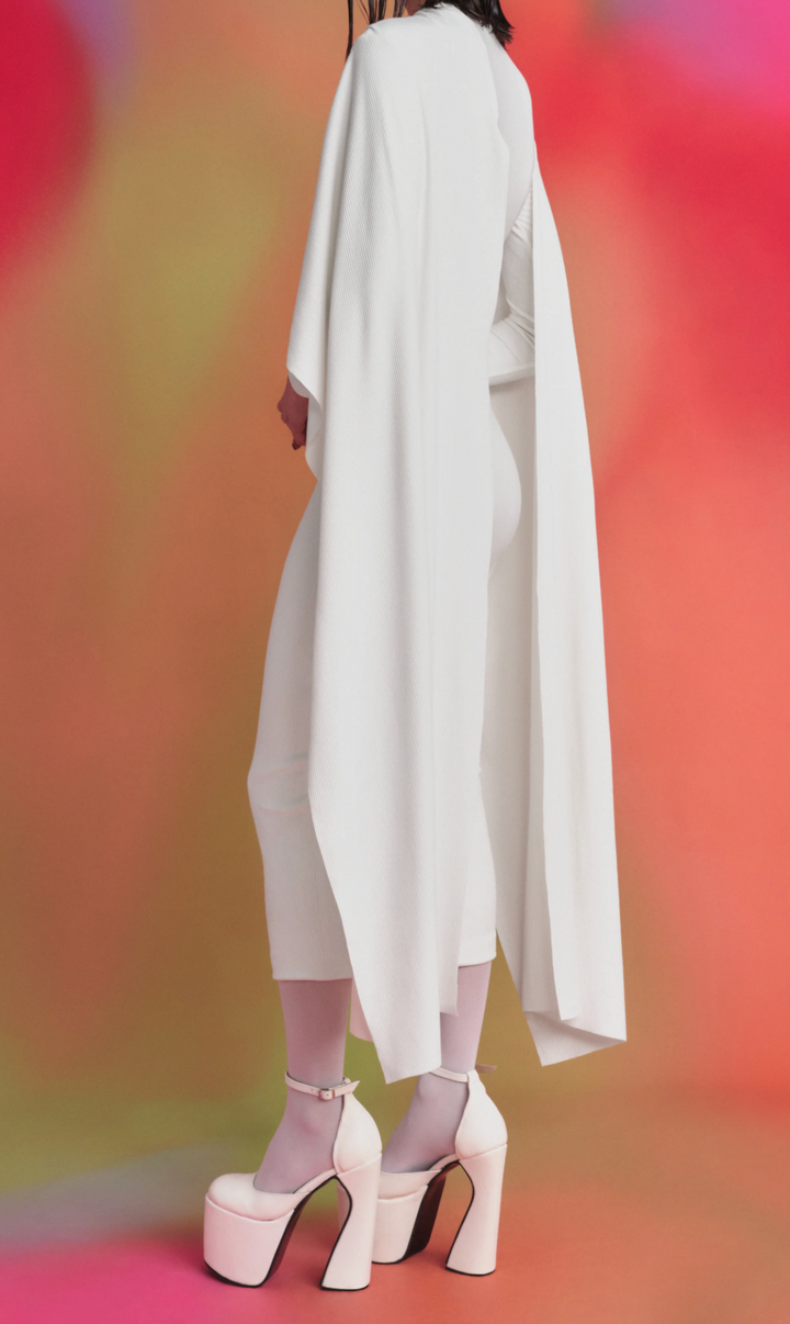 فستان ميدي بأكمام غير متماثلة وقصة غير متماثلة - بلوسوم