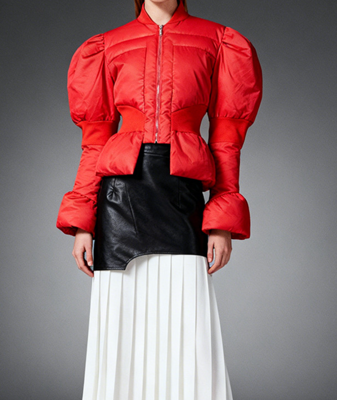 puff-sleeve cropped padded jacket – ARDEN