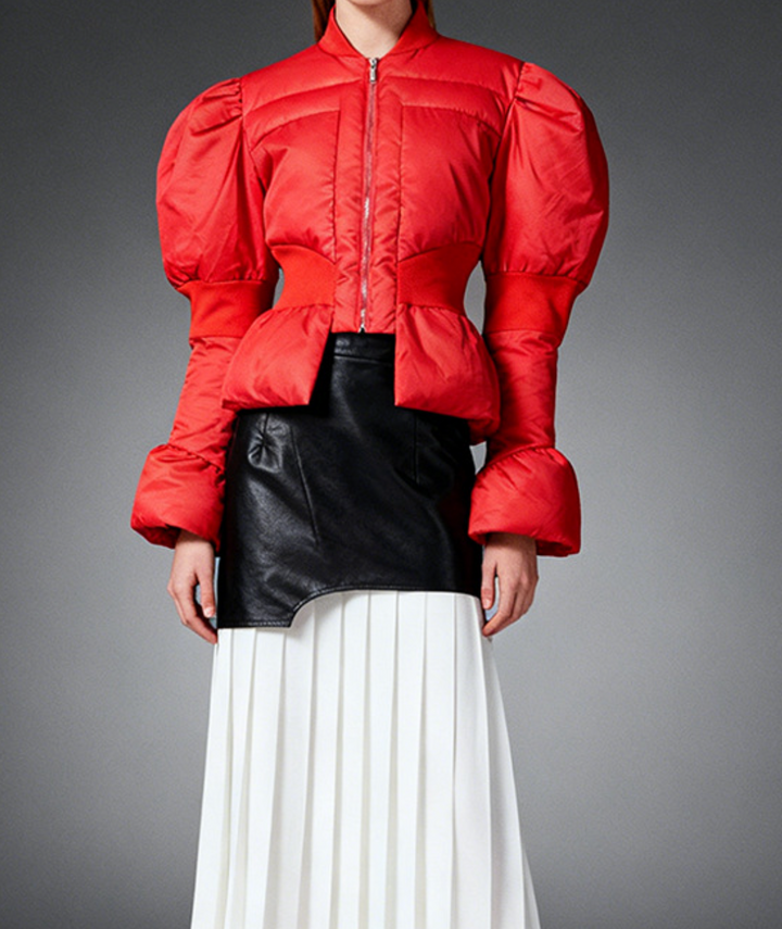puff-sleeve cropped padded jacket – ARDEN