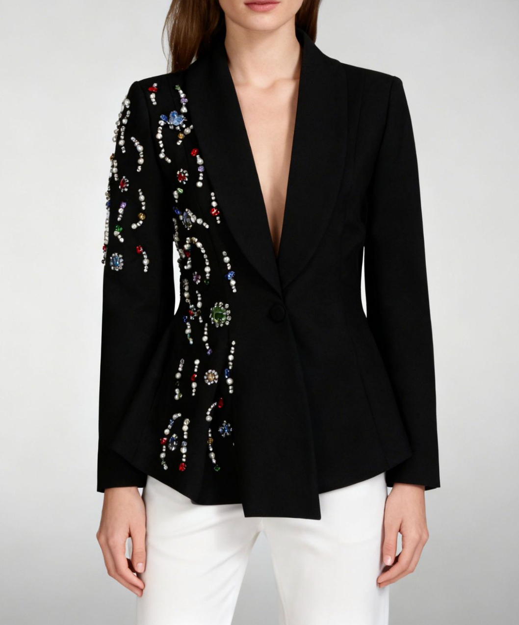 Embellished asymmetric tailored blazer – AURORA