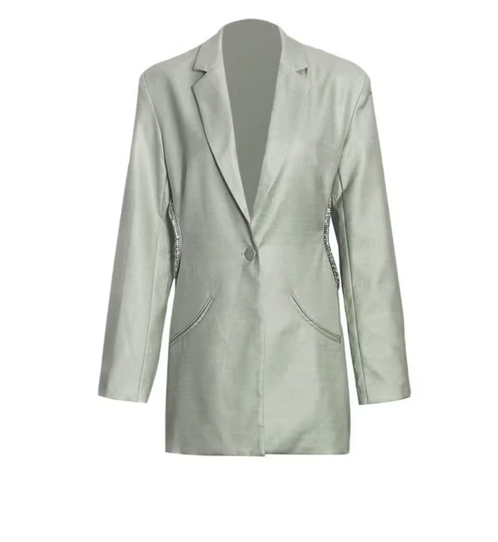 blazer mini dress with crystal side cutouts – NOIR