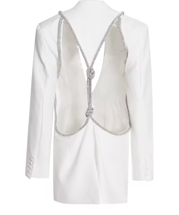 blazer mini dress with crystal side cutouts – NOIR