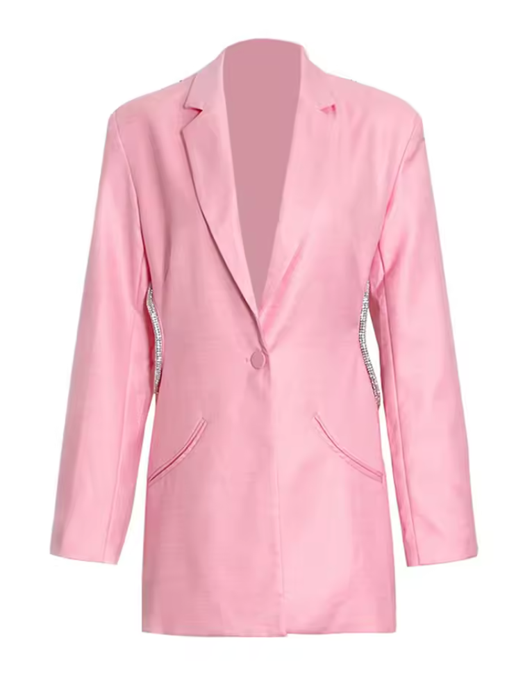 blazer mini dress with crystal side cutouts – NOIR