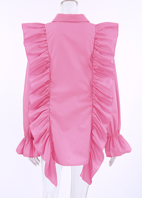 oversized shirt with cascading ruffle panels – AURORA