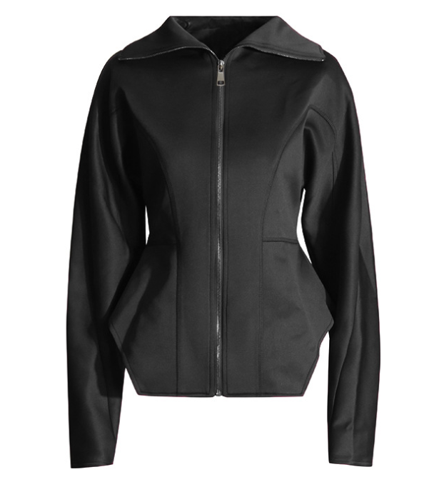 structured zip-up jacket with sculpted seams – PLUM