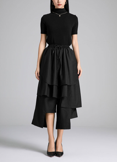 layered midi skirt with asymmetrical panels – SHS