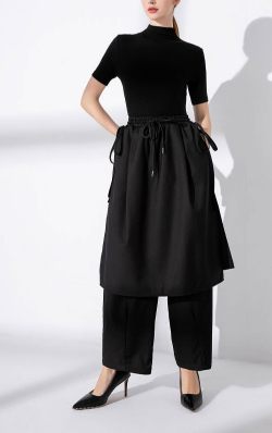 midi skirt with extended wrap ties – HUSSEIN