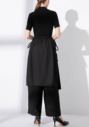 midi skirt with extended wrap ties – HUSSEIN