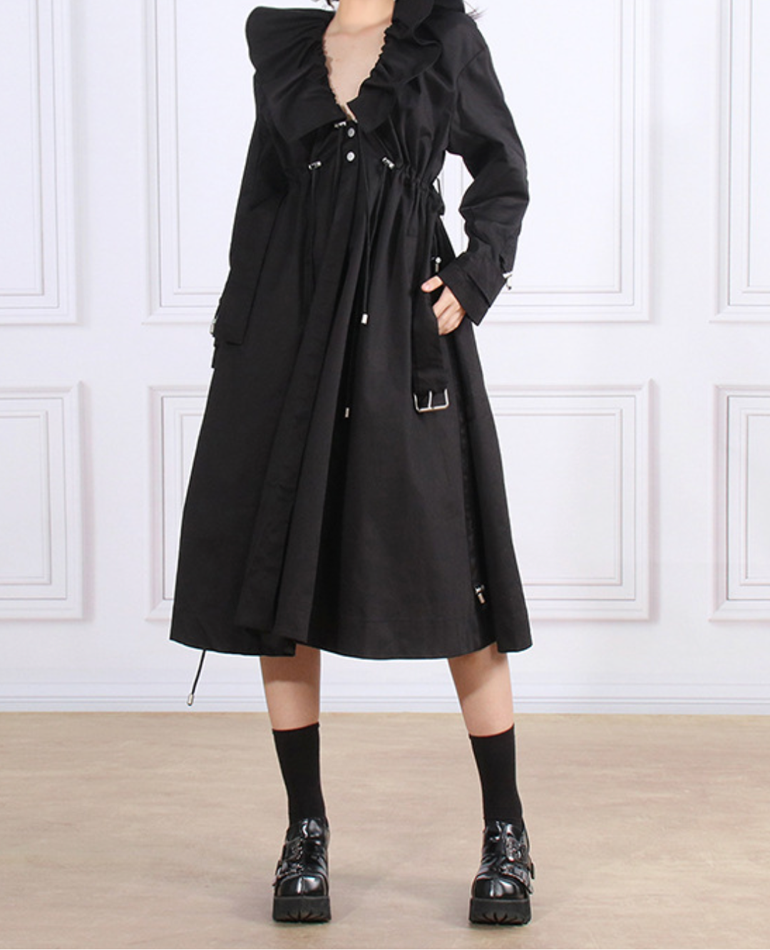 ruffled collar belted trench jacket – MOHAMED