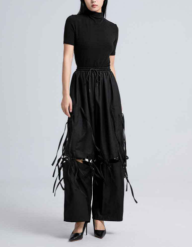 wide-leg pants with fringe tie details – STRIDE