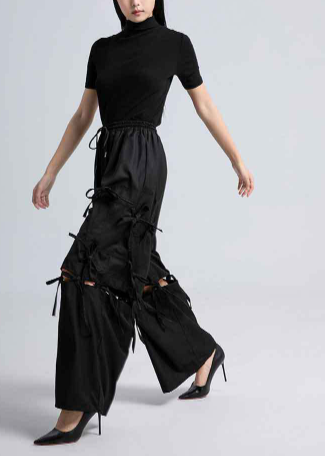 wide-leg pants with fringe tie details – STRIDE