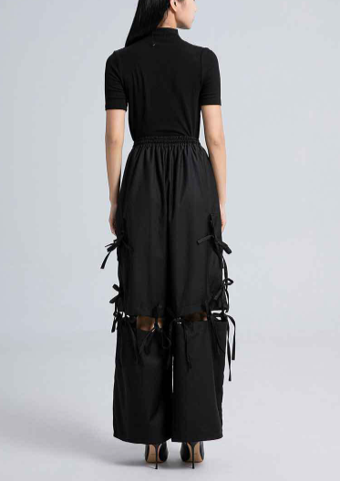 wide-leg pants with fringe tie details – STRIDE