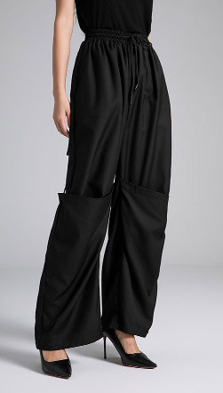 wide-leg pants with elastic waist and drawstring – FLOW