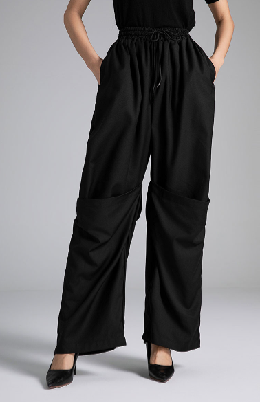 wide-leg pants with elastic waist and drawstring – FLOW