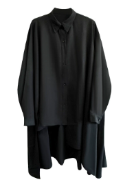 oversized longline shirt with asymmetric hem – DRAPE