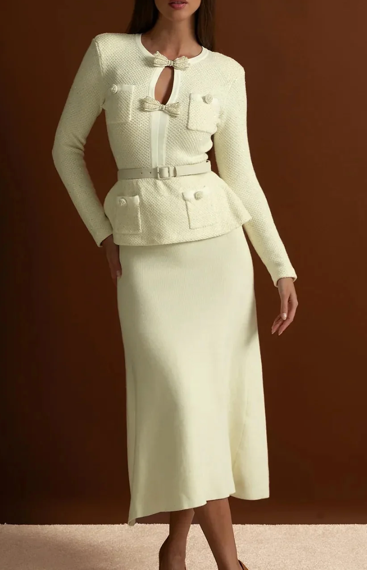 Refined Couture Dress with Sculpted Silhouette – AURELIA