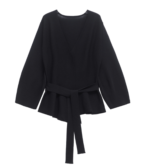 long-sleeve wrap blouse with waist tie – VELORA
