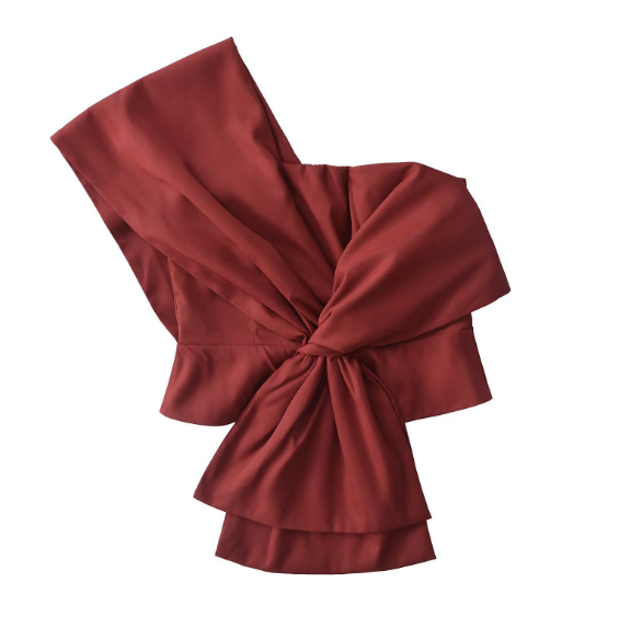 ne-shoulder bow-detail blouse – ELARA