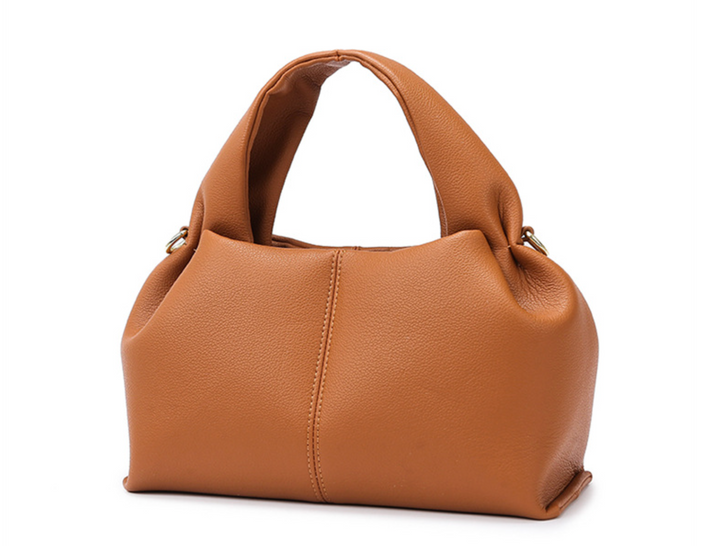 gewebte Rattan-Tragetasche mit doppelten Ledergriffen – LÉONIE 