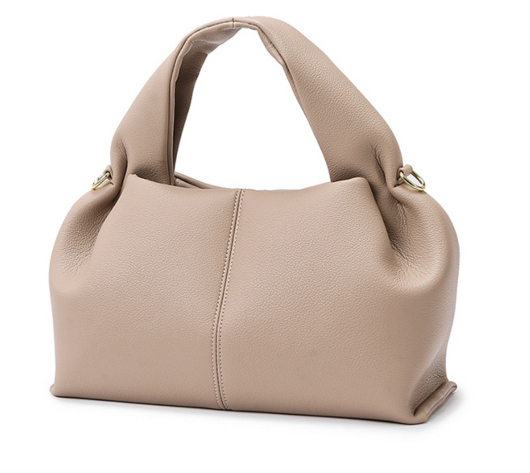 gewebte Rattan-Tragetasche mit doppelten Ledergriffen – LÉONIE 