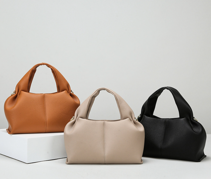 gewebte Rattan-Tragetasche mit doppelten Ledergriffen – LÉONIE 