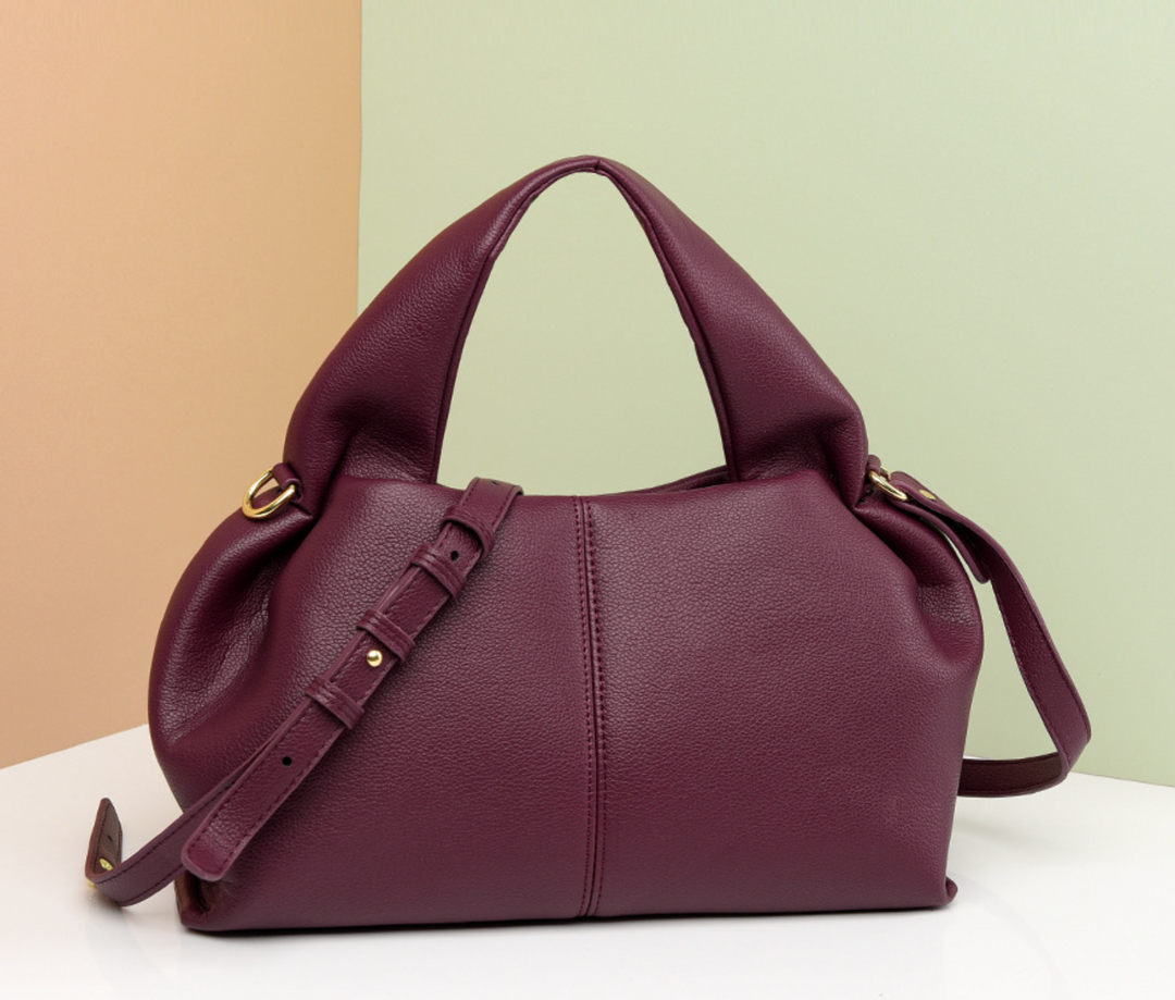 gewebte Rattan-Tragetasche mit doppelten Ledergriffen – LÉONIE 