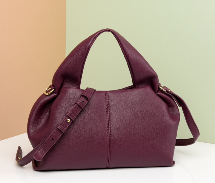 gewebte Rattan-Tragetasche mit doppelten Ledergriffen – LÉONIE 