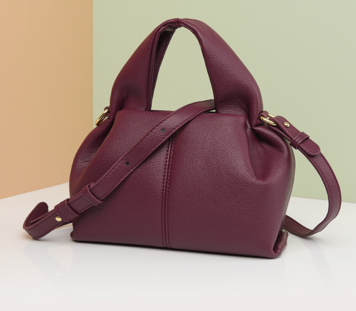 gewebte Rattan-Tragetasche mit doppelten Ledergriffen – LÉONIE 