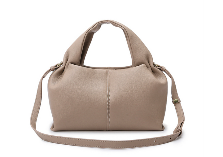 gewebte Rattan-Tragetasche mit doppelten Ledergriffen – LÉONIE 