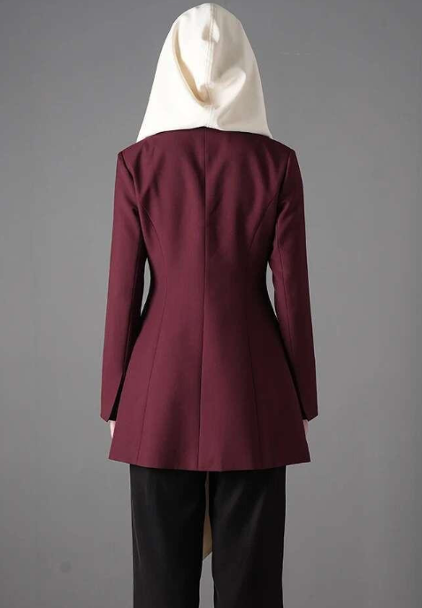 Asymmetric contrast lapel blazer – LUNA