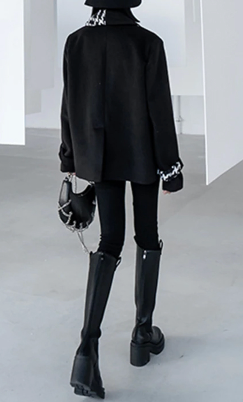 houndstooth panel tailored blazer – EBRIHAM