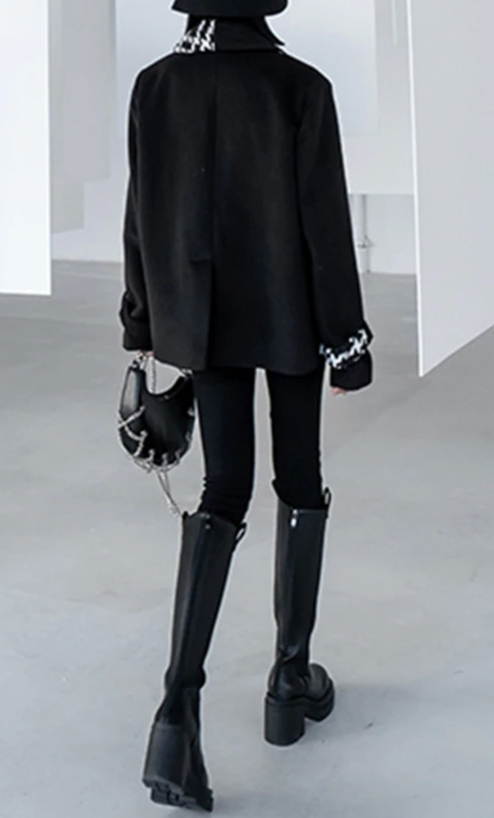 houndstooth panel tailored blazer – EBRIHAM