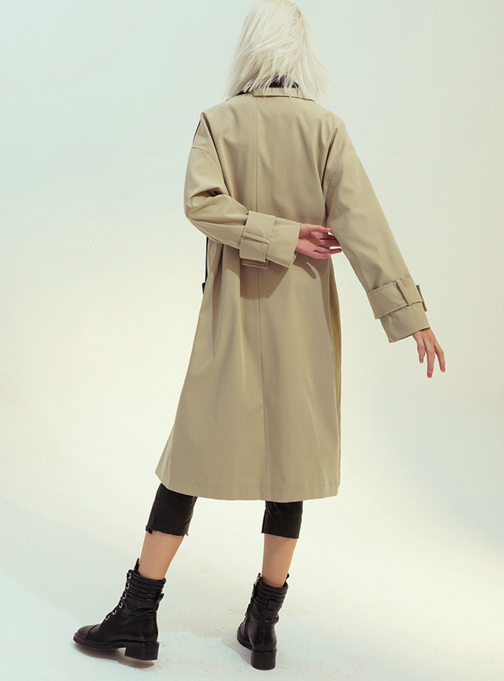 contrast panel tailored trench coat – DUALITY