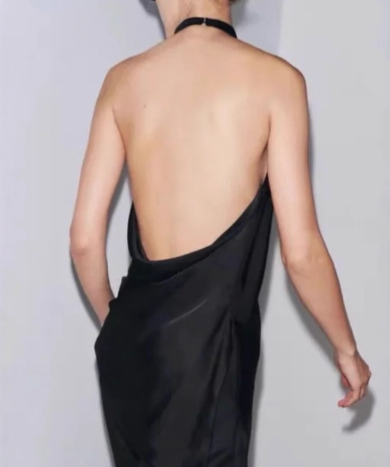 Halter Neck Draped Satin Top – IVORYA