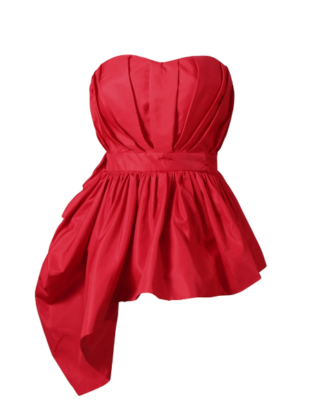 strapless peplum top with sculpted volume – RUBINA