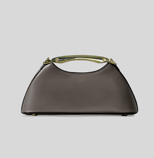 sleek half-moon top-handle bag with metallic accent – AZURA