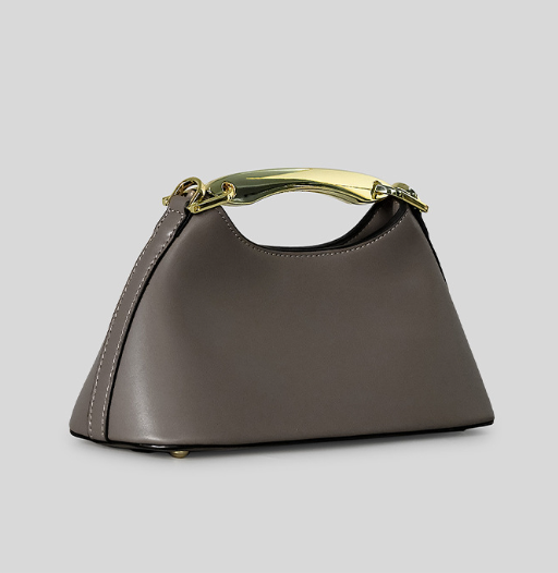 sleek half-moon top-handle bag with metallic accent – AZURA