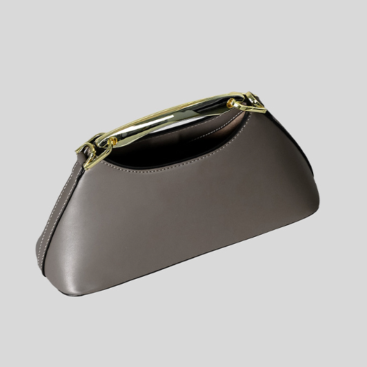 sleek half-moon top-handle bag with metallic accent – AZURA