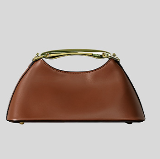 sleek half-moon top-handle bag with metallic accent – AZURA