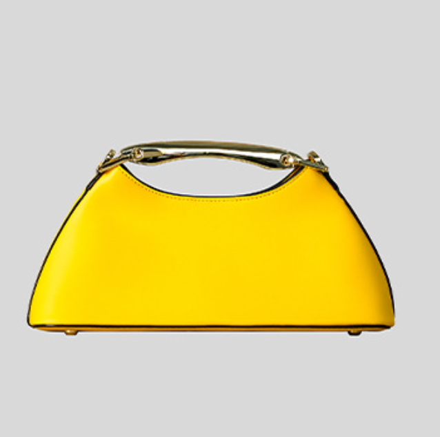 sleek half-moon top-handle bag with metallic accent – AZURA