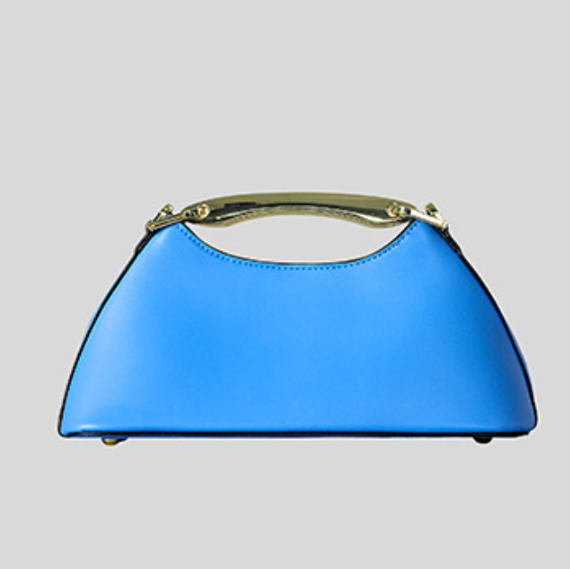 sleek half-moon top-handle bag with metallic accent – AZURA