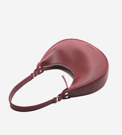 smooth crescent shoulder bag with adjustable strap – LUMINA