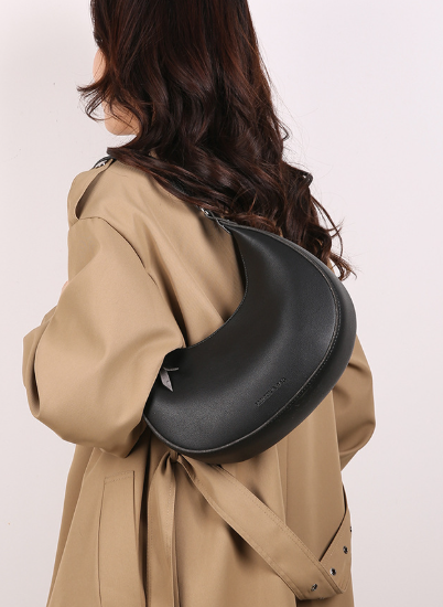 smooth crescent shoulder bag with adjustable strap – LUMINA