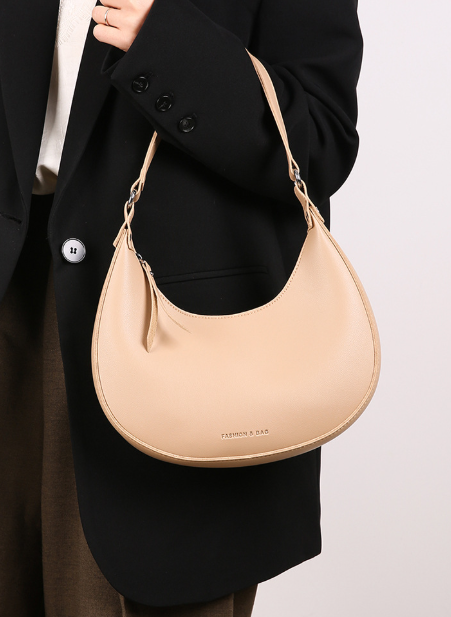 smooth crescent shoulder bag with adjustable strap – LUMINA