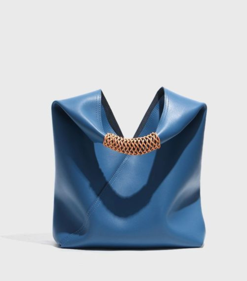 leather sculpted hobo bag with braided top handle – NYRA