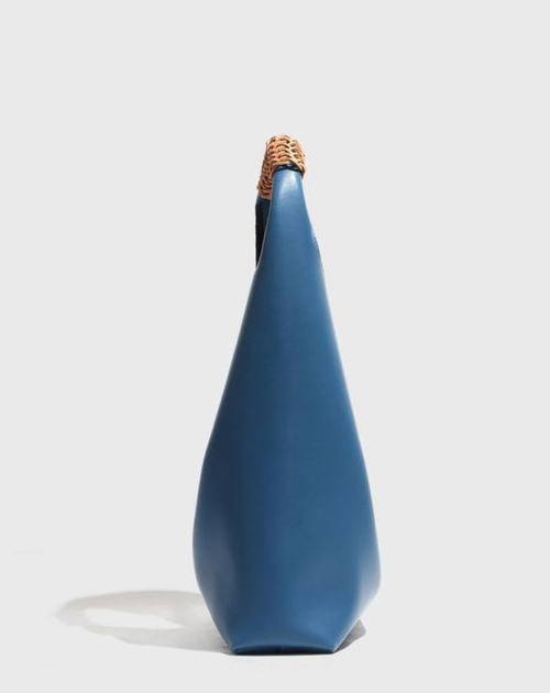 leather sculpted hobo bag with braided top handle – NYRA