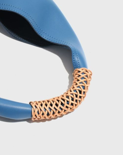 leather sculpted hobo bag with braided top handle – NYRA