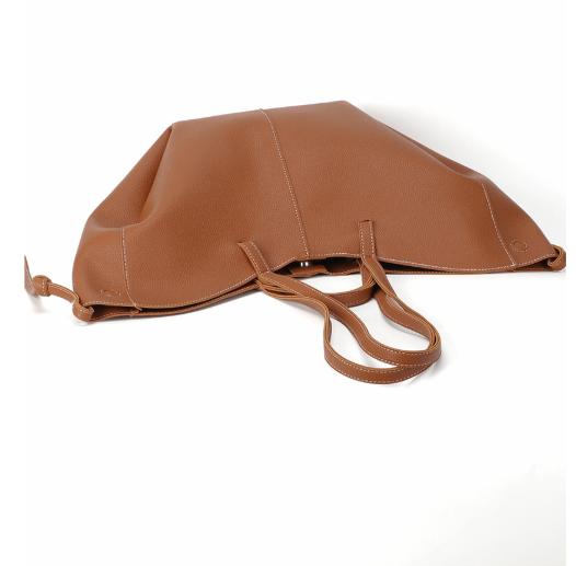 soft winged leather tote with drawstring side ties – ARIA